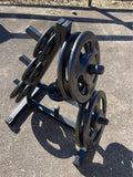 New 245lb Set of Premium Olympic Iron Iso Grip Plates with Plate Tree