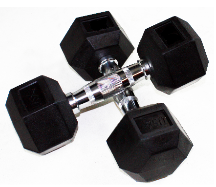 TROY / USA SPORTS RUBBER COATED HEX DUMBBELLS